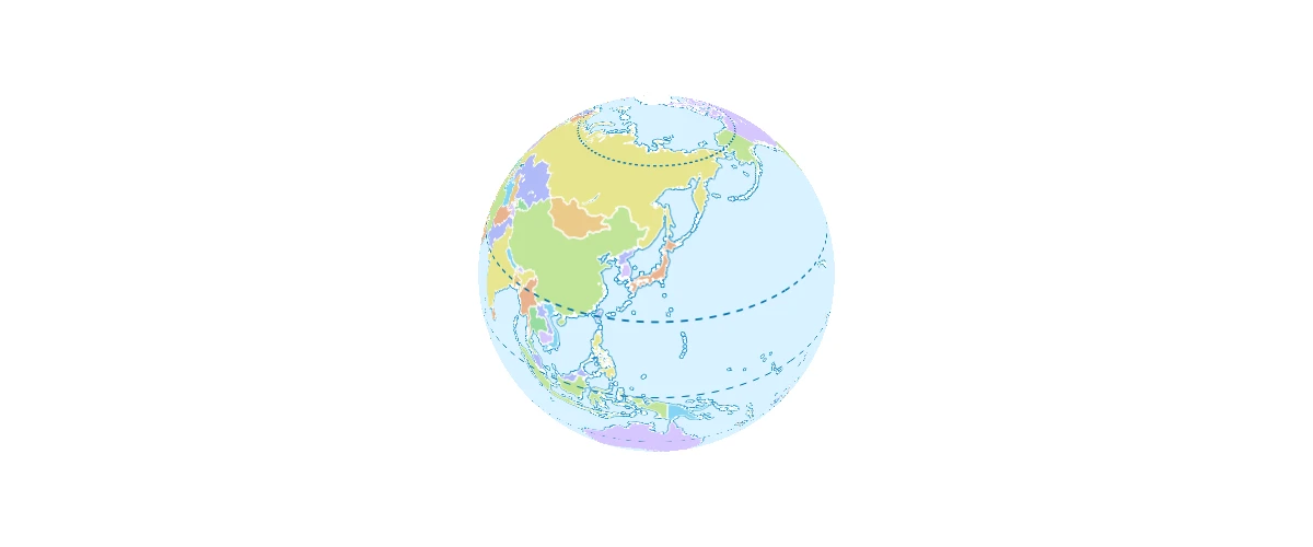 Display a globe with a vector map.