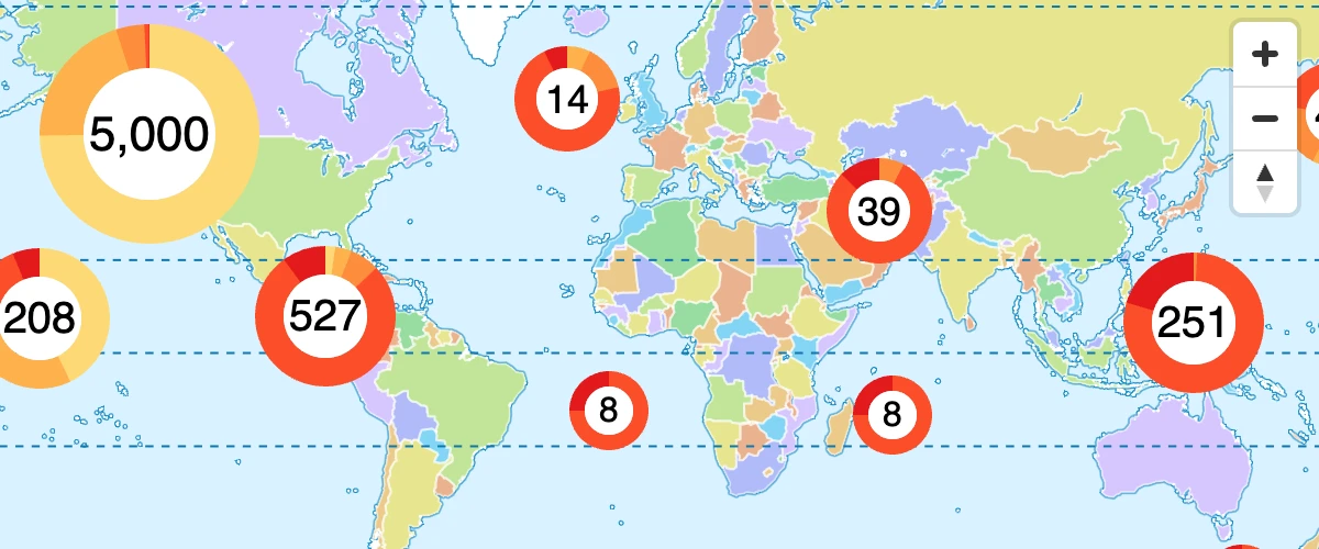 Extend clustering with HTML markers and custom property expressions. 