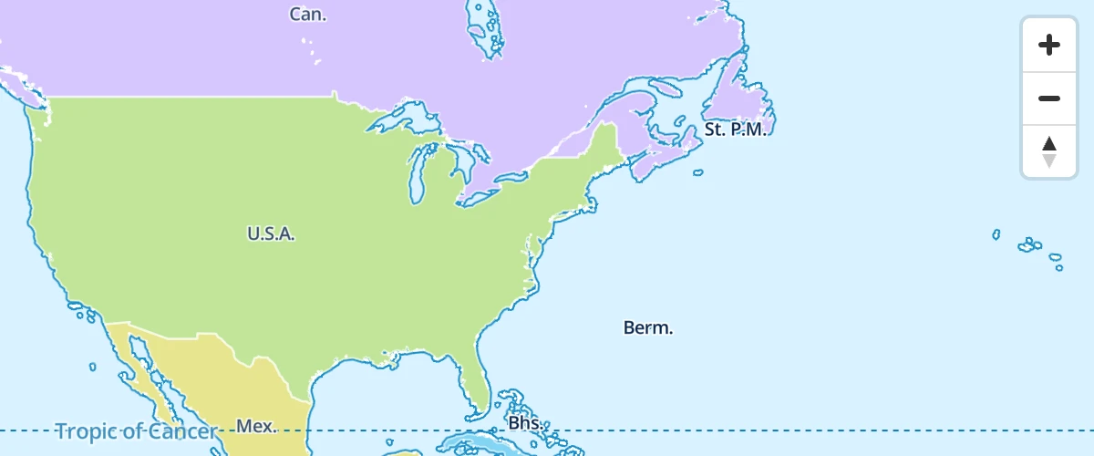 Add zoom and rotation controls to the map.