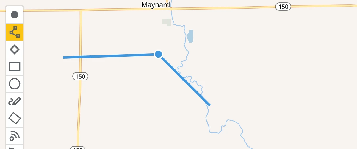 Use maplibre-gl-terradraw to draw a geometry in various forms such as point, line or polygon on your map.