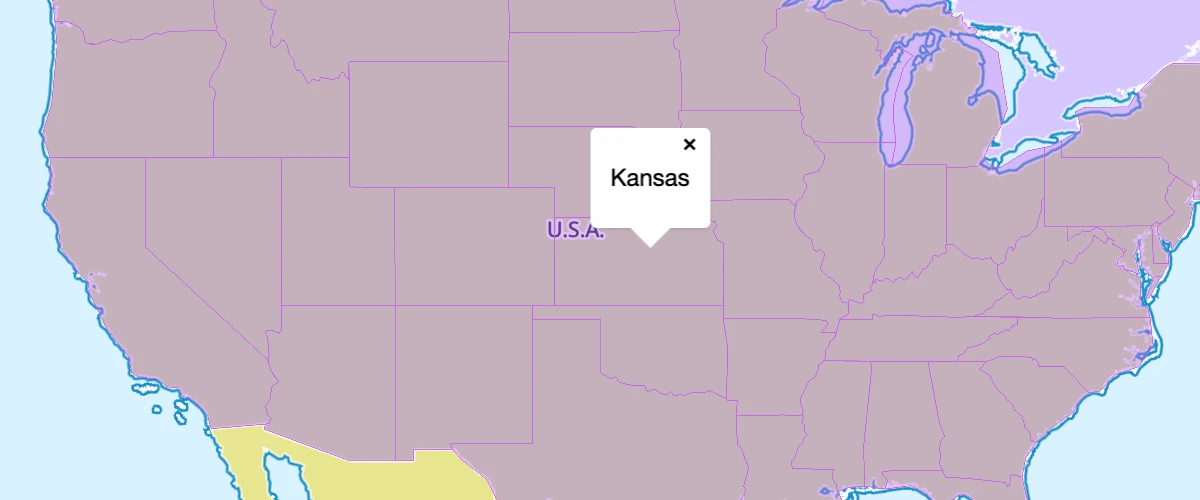 When a user clicks a polygon, show a popup containing more information.